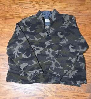 Wrangler Authentics Green Camo Sherpa Half-Zip Pullover Fleece Jacket 3XL